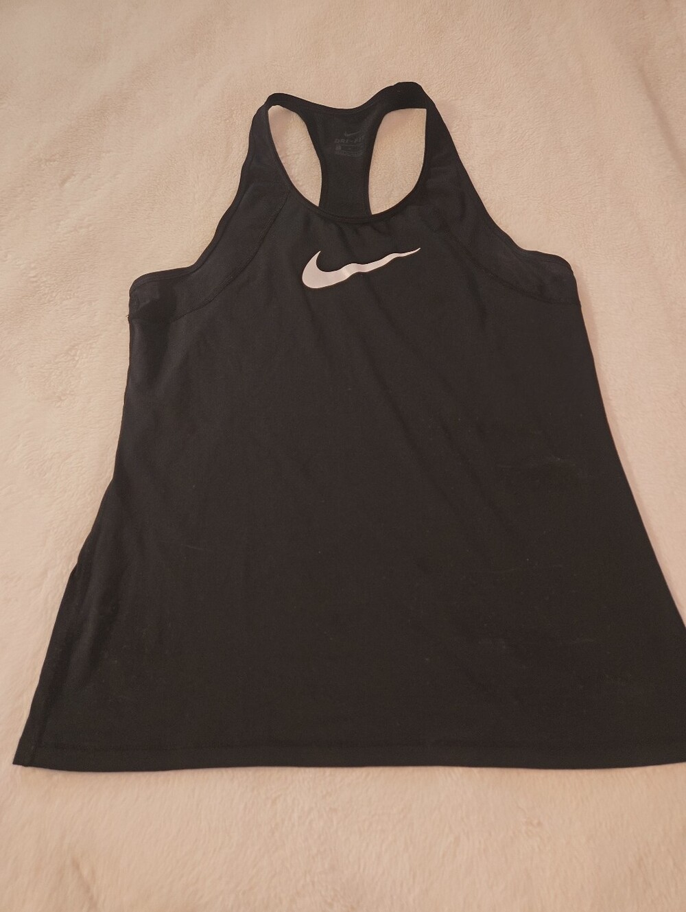 Nike Black Racerback Tank Top with White Swoosh